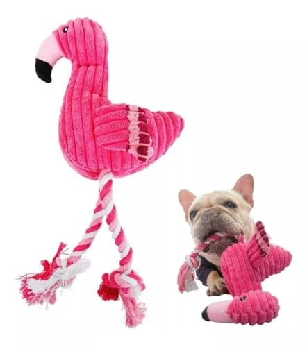 Bichinhos De Pelúcia E Corda Pet Para Cães E Gato Desenho Flamingo Rosa