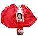 Nimiman Women 100% Real Silk Belly Dance Veils Dancing Hand Scarves Gradual Color Adult Size (Red)