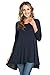 Frumos Womens Tunic Tops for Leggings Round Neck Top Navy 3X-Large