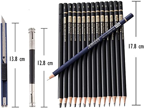 Image of Nyoni Sketch Pencil Kit of 29 Pieces Professional Drawing Pencils and Sketch Kit for Artist, Beginner, Student Graphite Charcoal Sketch Pencils (29)