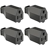 NEMA 5-15P Electrical Replacement Plugs End, Extension Cord Ends 125V 15A 2Pole 3Wire Female Plug，Ground Neutral Generator Plugs, 3 Prong Power Replacement Plug, 4-Pack