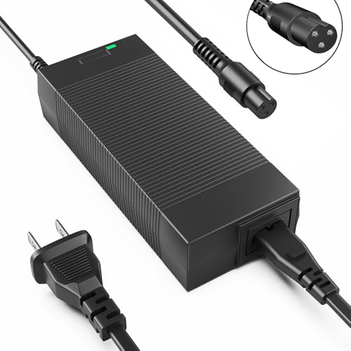 Qoovi 42V 2A Power Adapter with PowerFast 3-Prong Inline Connecter for 36V Sports Mod,Pocket Mod,and Dirt Quad Lithium Battery,Universal Electric Scooter Power Supply