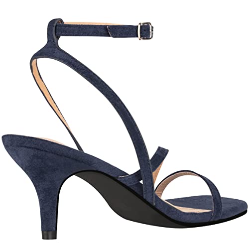 ILLUDE Women’s Ankle Strap Sandal Heels Low Kitten Heel Square Toe Strappy Heeled Sandals – Hera3