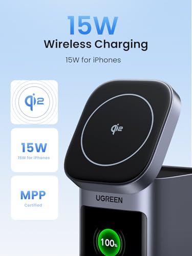 Image of UGREEN Nexode Power Bank 20000mAh 145W PD 3.0 Portable Charger 72Wh Qi2 Certified 15W Wireless Fast Charging Magsafe Battery Pack 2C1A with TFT Display for iPhone 17 /16 Series /MacBook /iPad and More