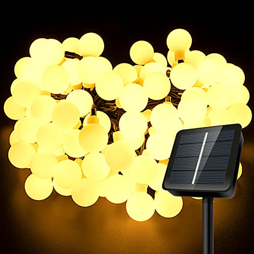 AGOTD 120 LED Guirnalda Luces Exterior, Alimentado por Energía Solar 8 Modos y 14M Luces Solares Led Exterior/Interior, IP65 Impermeable Cadena Bombillas para Jardín Terraza, Patio, Navidad, Fiesta