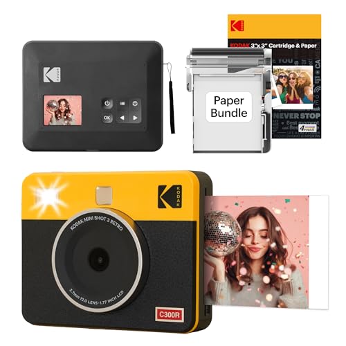 KODAK Mini Shot 3 Retro 4PASS 2-in-1 Instant Digital...