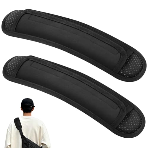 HOTUT 2 Piezas Correa de Hombro Acolchada, Almohadilla para Correa de Bolsa, Almohadillas Repuesto para Hombro para Viajes Computadoras Portátiles Bandoleras Cámaras y Guitarras, Antideslizante, Negro