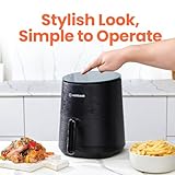 Nutricook Air Fryer – 8 Preset Functions, Tempered Glass Control Panel, 3.5 Quart Compact Airfryer for Home and Kitchen, Quiet, Small, Non-Toxic, Black