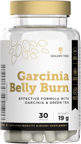 Golden Tree Garcinia Belly Burn – Cápsulas de Garcinia Cambogia con ACTIGAR® DC60, Cromo Picolinato y Extracto de Té Verde – 60 cápsulas vegetales