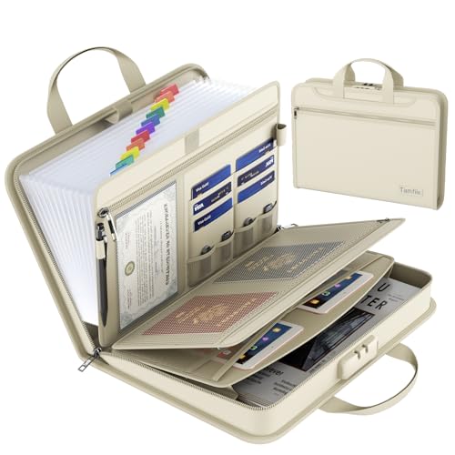 5200℉ Fireproof Accordion File Organizer with Lock,...