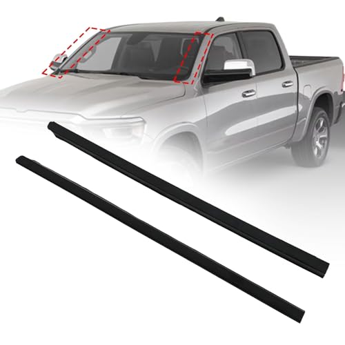 Priprilod Front Right & Left Side Windshield Molding Compatible with Dodge Ram 1500 2009-2022，2500 3500 2010-2022，4500 5500 2011-2022# 68297609AB 68297608AB