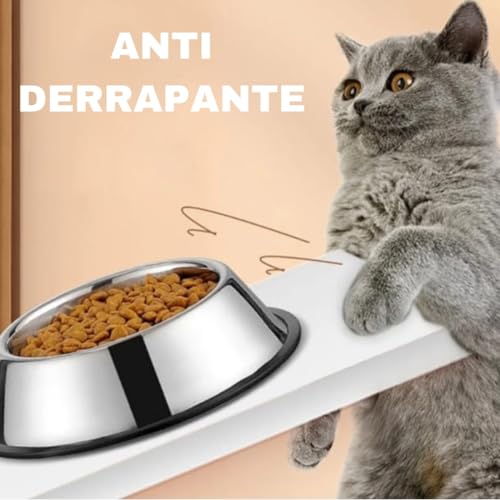 KIT 2 TIJELAS COMEDOURO BEBEDOURO DE INOX 200 ML NÃO ENFERRUJA CACHORRO E CATOS PET COELHO COR PRATA