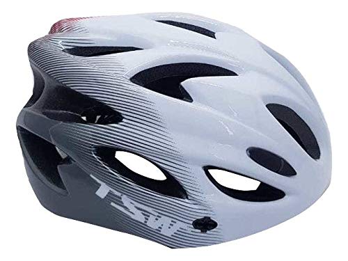 Capacete Ciclismo Tsw Raptor 2019 Com Sinalizador Led Branco/cinza/vermelho