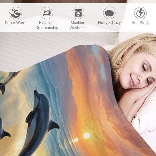 Couverture de salon en flannel dauphin 180x200cm pour lit et canapé - 4