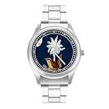 Jessamine Wren Bird - Orologio da polso analogico al quarzo, da uomo, con bandiera della Carolina del Sud