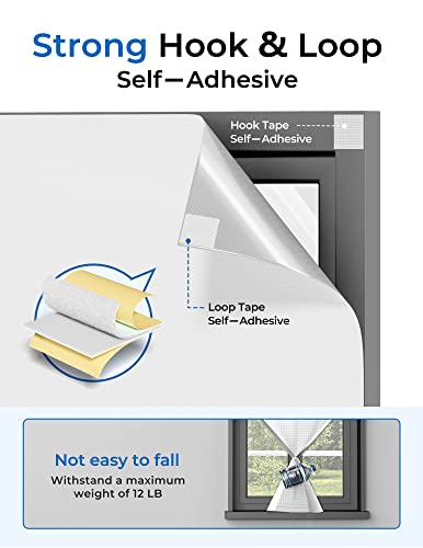 Sumobaby 75"X57" Portable Blackout Curtains, Blinds For Windows With Hook & Loop Tapes, 100% Blackout Window Shades, Window Curtains Easy To Cut Fit For Bedroom, Baby Room And Tv Room (White) #TOP4