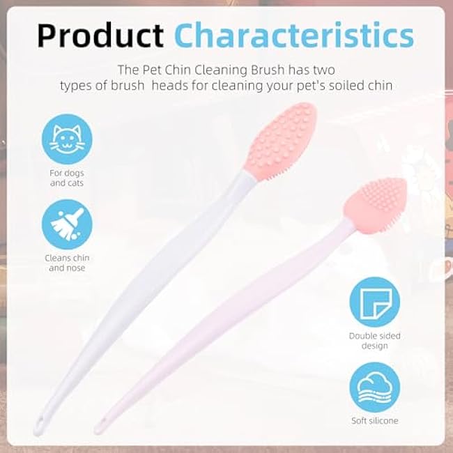 6 PCS Cat Acne Chin Treatment Brush Set, Multiple Colors Silicone Cat Grooming Brush Black Seed Exfoliating Brush, Double-Sided Scraper for Pet Chin Acne and Cleaning-P3h3VT3l