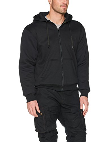 Sweat-Shirt de Moto à Capuche - matière Polaire - Protection 100% Kevlar® certifiée CE - Noir - M