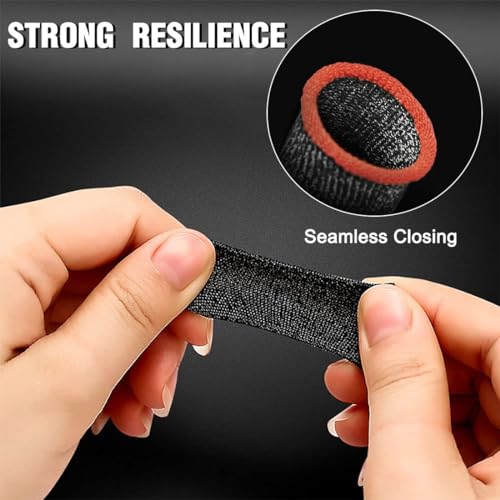 SIOPPKIK 4 Stück Gaming Finger Sleeve - Besonders Bequeme & stabile Fingersleeves, da einzigartige Elasthan Fasern - inklusive Mikrofasertuch - Atmungsaktiver