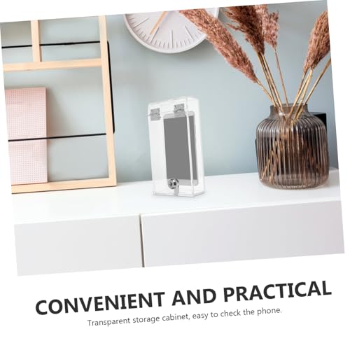 FUNNETOYU Transparente Handy-aufbewahrungsbox Mit Schloss Abschließbarer Aufbewahrungsschrank Kleiner Schließfach Für Mobiltelefone Dokumente Und Wertsachen Durchsichtiges Lagerungssystem Fü