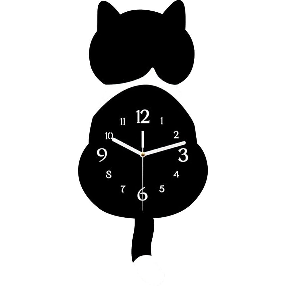 Reloj de pared de gato con pendulo oscilante silencioso DIY