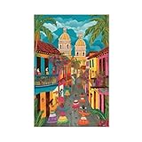 GQVCJSW Póster de viaje de Colombia Art_Cartagena, póster de lienzo, decoración de pared, pinturas para sala de estar, dormitorio, decoración de 12 x 18 pulgadas (30 x 45 cm)
