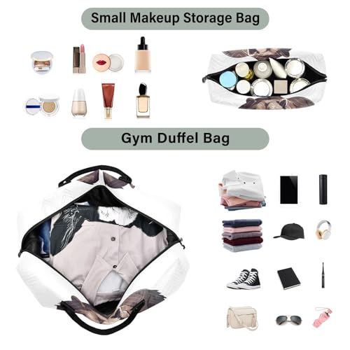 Large Travel Duffel Bag, Angry Bear Sports Tote Gym Bag, Shoulder Weekender Overnight Bag for Women Men, Carry On Luggage with Toiletry Bags4