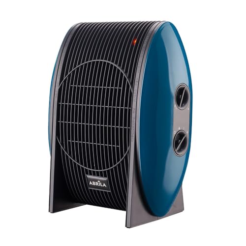 ABRILA Ventilatorkachel Desert 2000 W, blauw, met 2 standen en 3 functies, regelbare thermostaat en veiligheidssysteem, modern design, eenvoudig transport