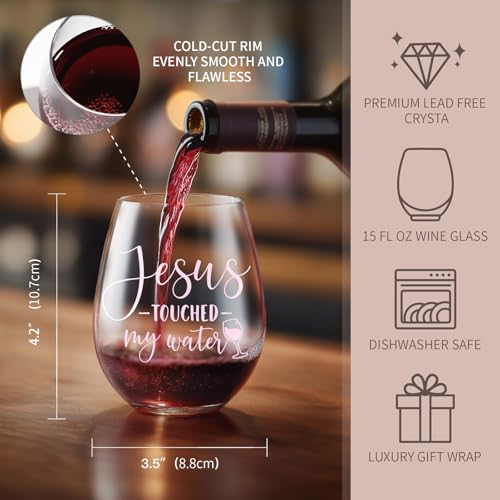 Friend Birthday Gifts For Women – Jesus Touched My Water – Religious Quote Friend Birthday Gifts For Women – Jesus Touched My Water – Religious Quote - Image 5