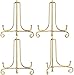 4 Pack Présentoir de Fer,4Pouces Or chevalets Porte Assiette Présentoirs Décoratifs en pour Photo,Idéal pour les photos,les cadres,les recettes,les tableaux décoratifs et lesœuvres d'art