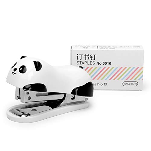 1 Pack Mini Panda Desktop Stapler For 10 Sheets Capacity With 1000 Pcs No.10 Staples For Paper Clips Staplers For Desk For Friends And Children(Panda) #TOP2