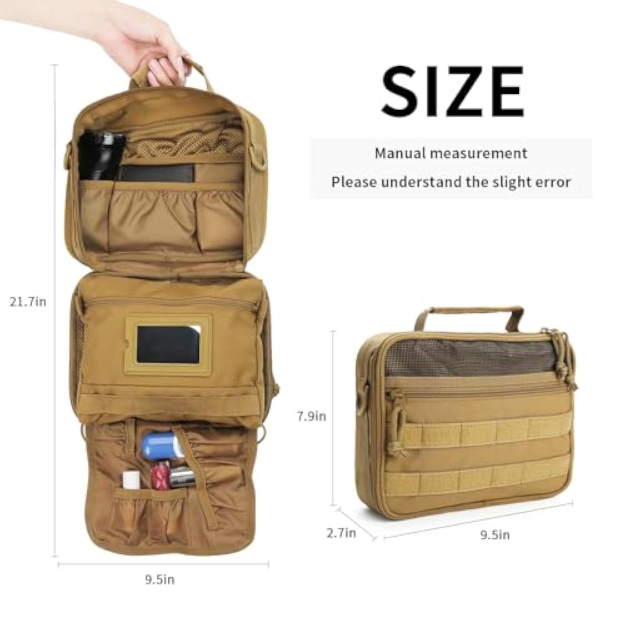 Tactical Toiletry Bag for Men Travel, Hanging Dopp Kit
