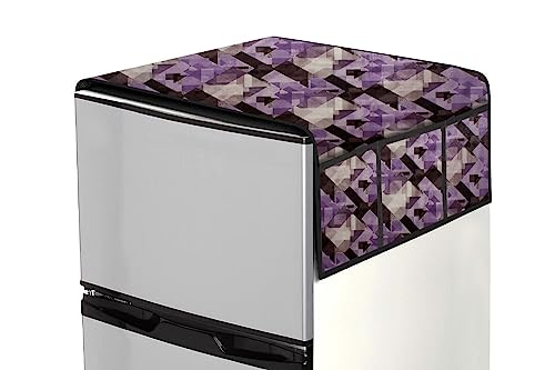 Image of Stylista Refridgerator top Cover Suitable for Samsung RR21C2H25S8 /HL, 189 Liter Fridge, Dimension (WXD) 71x109 CM, Chekered Pattern Magenta