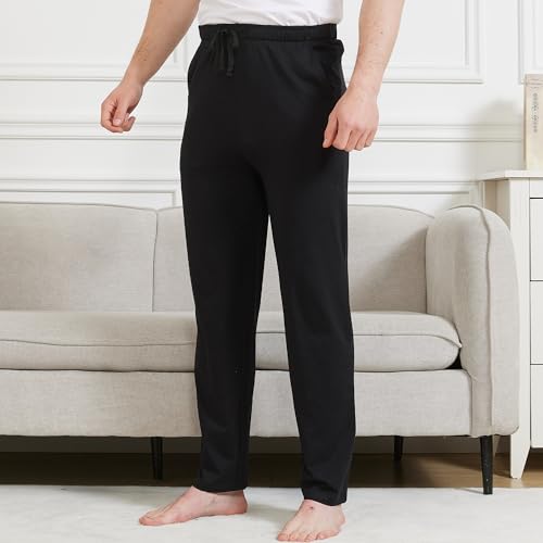 netdraw Men's Ultra Soft Bamboo Viscose Pajama Pant Lightweight Cotton Sleep Lounge Jersey Bottom with Pockets2