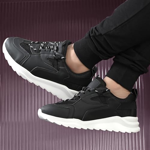 Image of Cruiser Mens Trainers Fashion Chunky Shoes| Lightweight Comfy Breathable Gym Sneakers | Walk Tall in Comfort - Block Heels for Day to Night |Comfortable Sports Footwear Casual (Dexter)