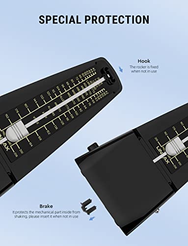 Linrax M1 Mechanisches Metronom für Klavier Violine Gitarre Bass Ukulele Schlagzeug Saxophon Banjo Mandoline und alle Musikinstrumente, Spur Tempo und Beat, Lauter Sound, Hohe Präzision, Schwarz