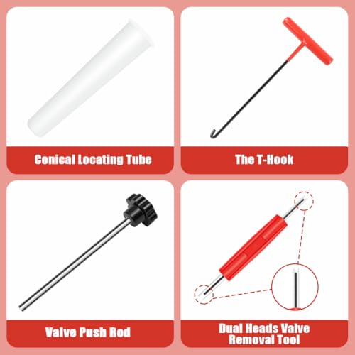 Image of zxbaers 22PCS Tire Valve Stem Removal Tool, Quick Change Tire Valve Tool Kit, Tire Valve Stem Installation Tool in Cars, ATVs, Trucks, etc, with TR413 /TR414