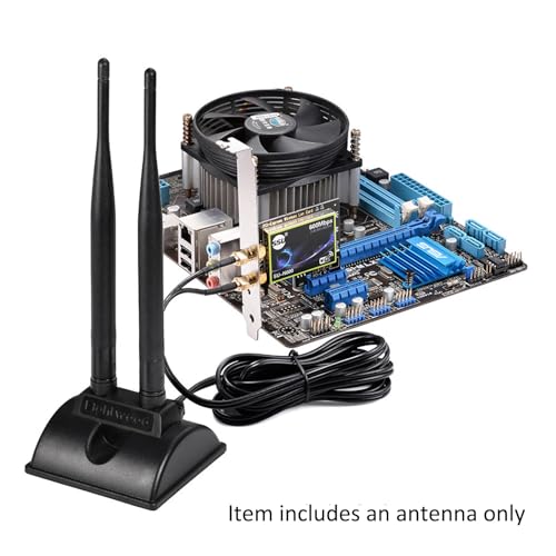 Image of Eightwood WiFi Antenna with RP-SMA Male Connector, 2.4GHz 5GHz Dual Band Antenna Magnetic Base for PC Desktop Computer PCIe Bluetooth Card WiFi Router