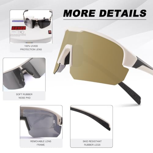 Image of BangLong Polarized Sports Sunglasses for Men Women UV400 Protection | TAC HD Lens, RX Insert Included, Lightweight Wrap-Around Design for Running Cycling Baseball Hiking