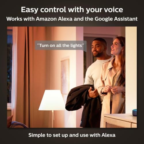 Image of Philips Hue White Ambiance Filament E12 Candle Bulb Full Range of White Light, Compatible with Alexa, Google Assistant, and Apple HomeKit, Black