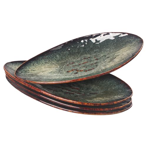 Assiettes de luxe en céramique durable au vernis réactif unique