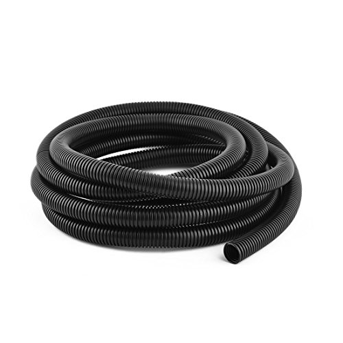 Gaine cable electrique 17x21mm tube de conduit ondule flexible en nylon noir de 4 metres