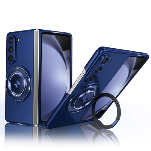 Coque Samsung Z Fold 5 Bleu Antichoc TPU Polycarbonate Anneau Charge Sans Fil