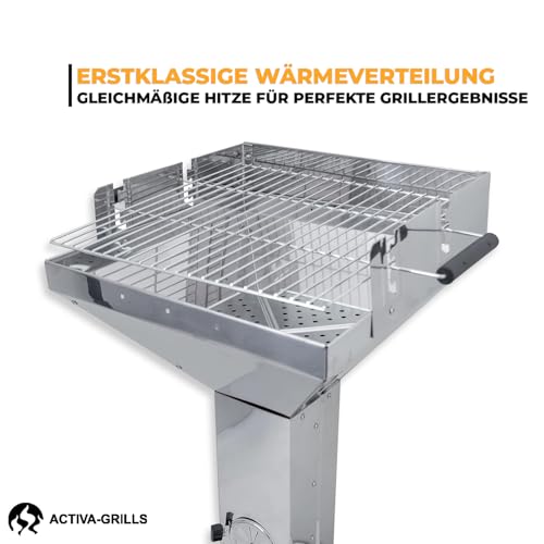 ACTIVA Premium Holzkohlegrill Erfurt - robust, inkl. verchromtem Grillrost & einzigartiges Grillerlebnis