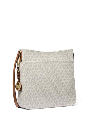 Michael Kors Women's Jet Set Large Messenger Bag, Gold-Tone Hardware/Vanilla