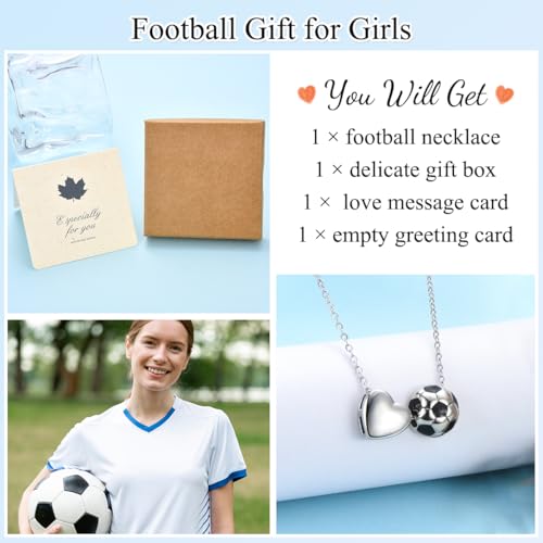 Regalos para hija adolescente con collar de fútbol de plata 5