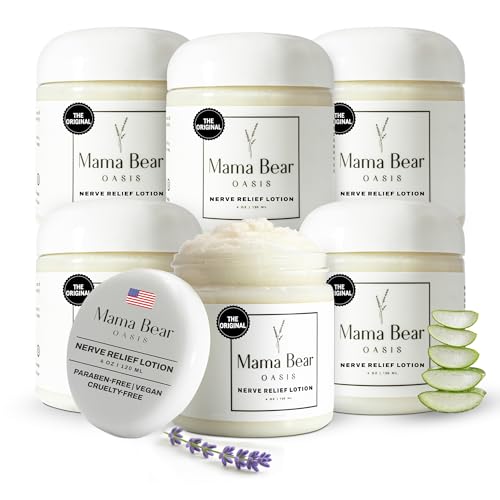 Mama Bear Oasis Lotion - Neuropathy Nerve Therapy & Relief Cream - Maximum Strength Relief Cream for Foot, Hands, Legs, Toes Includes Magnesium, Arnica, Vitamin B6, Aloe Vera, MSM (Pack of 6)