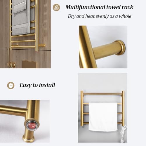 Toallero de pared para eliminar humedad en baños con catorce barras térmicas 7