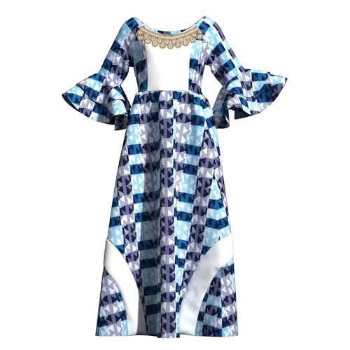 Image of iooiooi Womens African Print Party Maxi Dress Tradition Dashiki Ankara Long Dress & Headwrap
