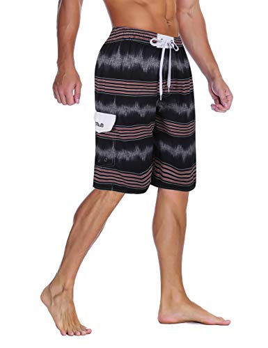 Image of Nonwe Men's Beachwear Quick Dry Striped Board Shorts